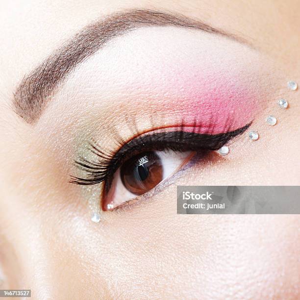 Artistic Makeup Stock Photo - Download Image Now - Eye, Rhinestone, Adult