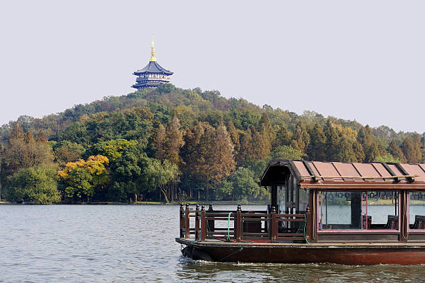 Traditional ship on the Xihu (West lake), Hangzhou, China