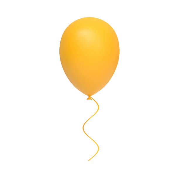 istock Yellow air balloon isolated on white background 1467139835