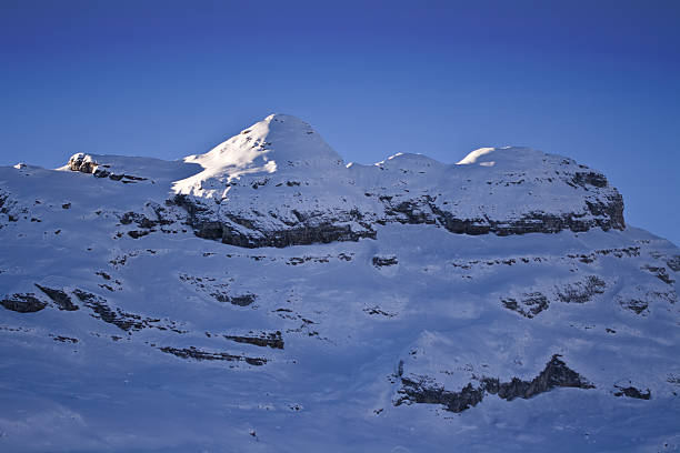 snow covered mountain stock photo