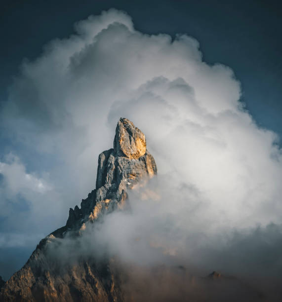 Cloud-Capped Mountains from Passo Rolle to Baita Segantini, Italian Dolomites,