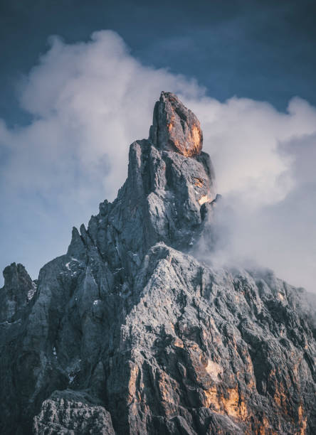 istock Cloud-Capped Mountains from Passo Rolle to Baita Segantini, Italian Dolomites, 1467143103