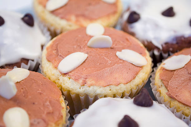 Vanilla & Chocolate Cupcakes stock photo