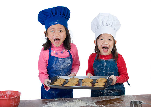 Children Cooking stock photo