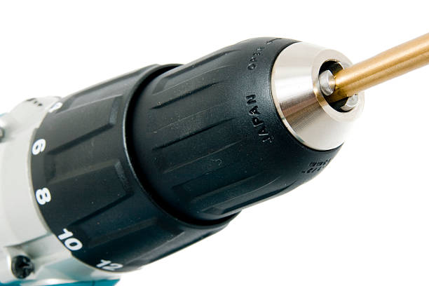 Closeup of a keyless drill chuck