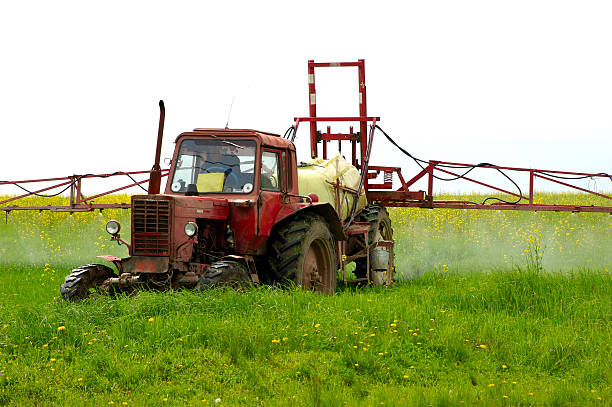 tractor in field stock photo