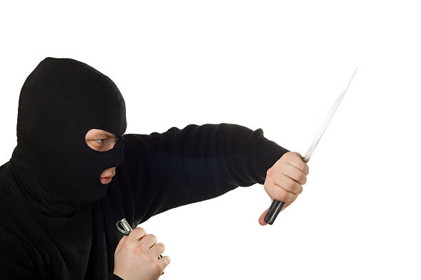 istock Terrorist  with knife and hand grenade. 146716505