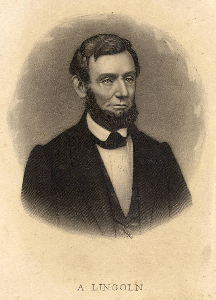 Abraham Lincoln engraving stock photo