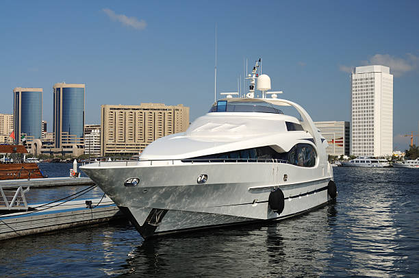 Luxury yacht at Dubai Creek, United Arab Emirates
