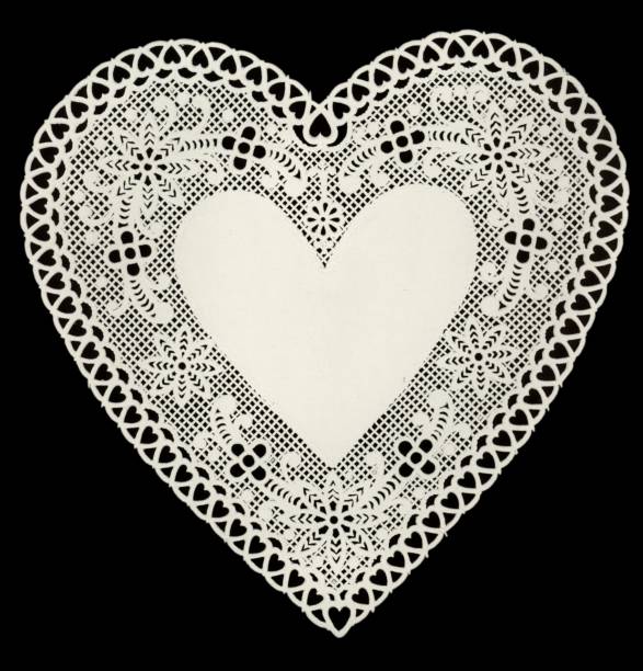 istock Vintage Antique White Paper Lace Heart 146717430