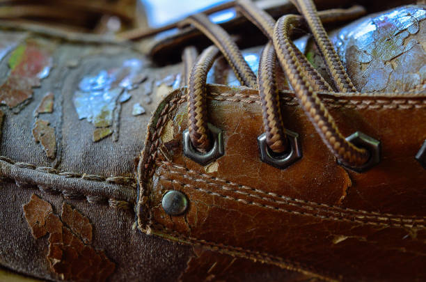 Broken Leather Shoe Stock Photo - Download Image Now - Broken