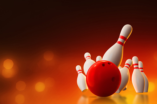 Bowling ball on 3d illustration