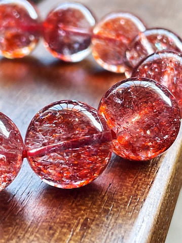 Golden strawberry crystal bracelet