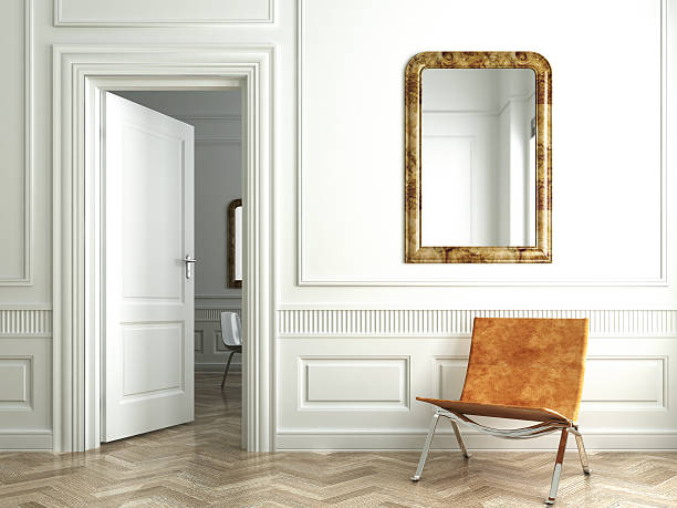 miroirs intérieurs de pentecôte classique blanc - wall mirror photos et images de collection