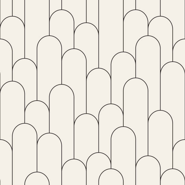 bezszwowy geometryczny wzór fali wektorowej - elementy z pętlą stock illustrations