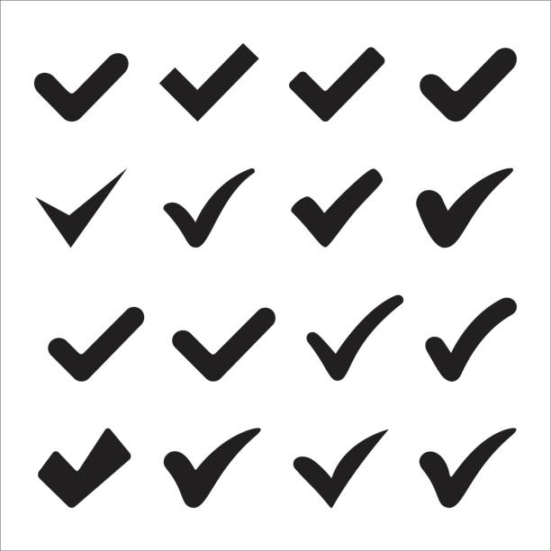 Checkmark icon, approval symbol, signs, vector illustration Checkmark or approval tick stock illustrations