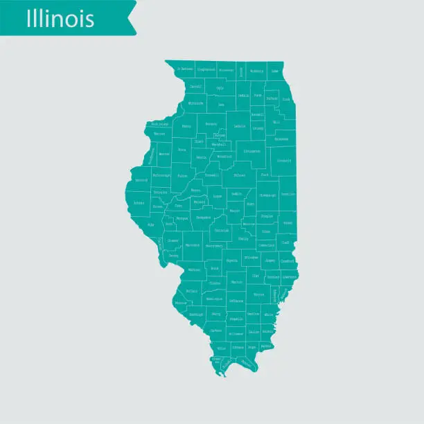 Vector illustration of Illinois map