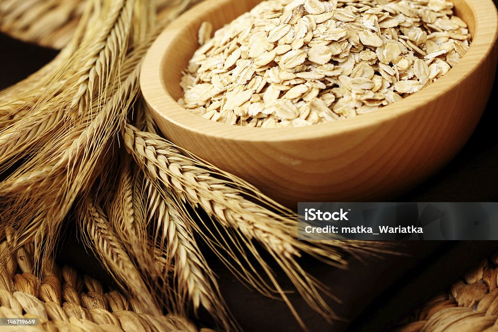 oats bowl of oats - food and drink Bowl Stock Photo