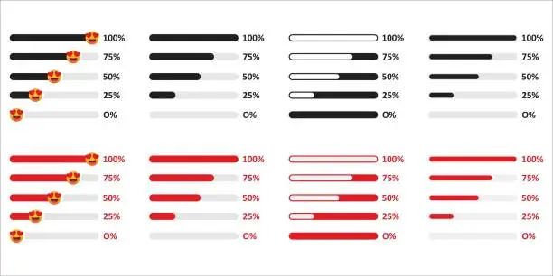 Vector illustration of loading or progress bar icon, symbol, signs, vector illustration