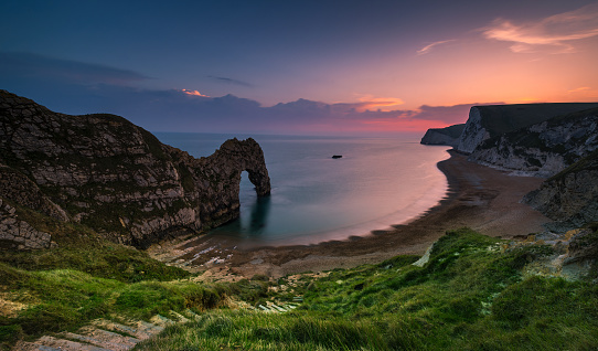Durdle Door is one of Dorset’s most photographed and iconic landmarks. It is part of the Jurassic Coast World Heritage Site and is an extremely popular beauty spot
