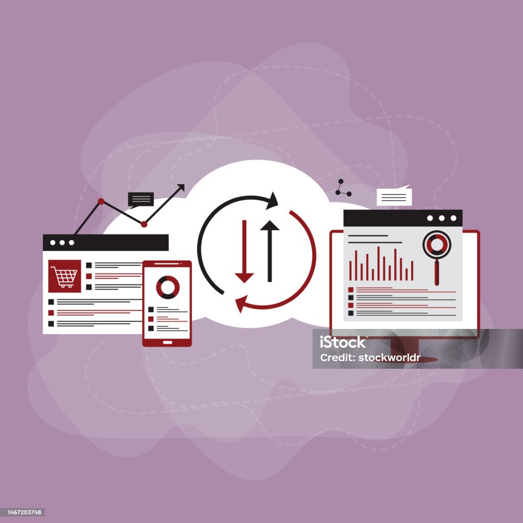 Uploading Big Data On Cloud Server Securing Data Concept Stock ...