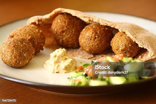 Falafil With Hummus Stock Photo - Download Image Now - Chick-Pea, Cucumber, Falafel