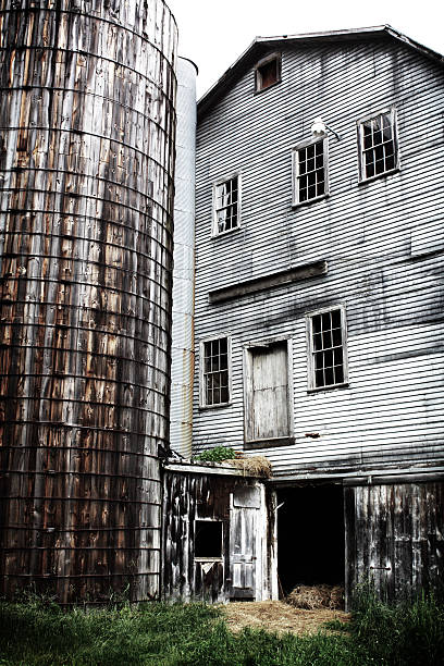 silo di fienile e - vermont farm dairy farm agricultural building foto e immagini stock