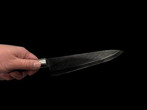 Knife isolated on black background