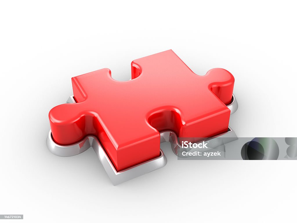 Leere puzzle Knopf - Lizenzfrei Dreidimensional Stock-Foto