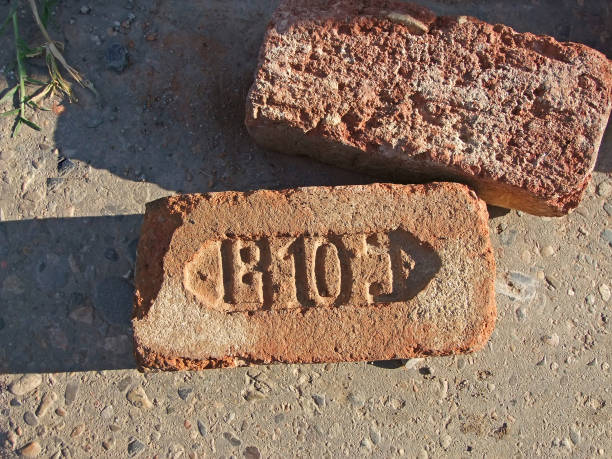 istock Old ceramic brick with maker's imprint, inscription B10 1467211859