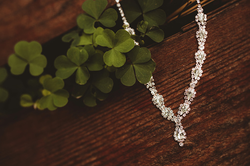 Diamond necklace outdoors
