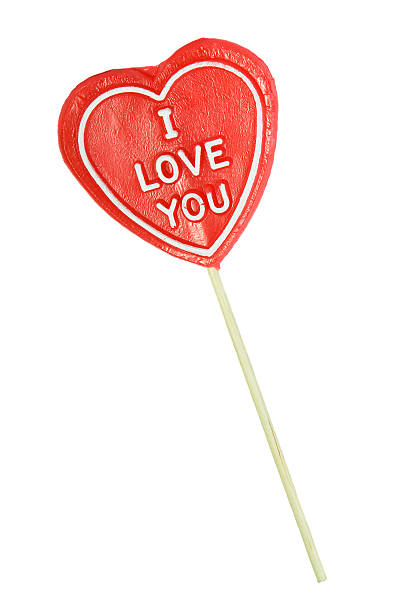 istock Heart shaped lollipop   on white background 146721951