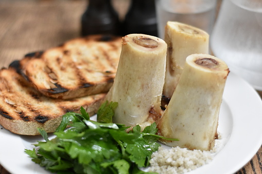 Roasted Bone Marrow with Parsley, Toast and Sea Salt at Fergus Henderson's St. JOHN Restaurant, where the dish was invented
