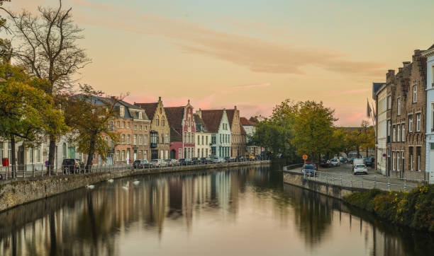istock Old buildings with canal in Bruges, Belgium 1467222273