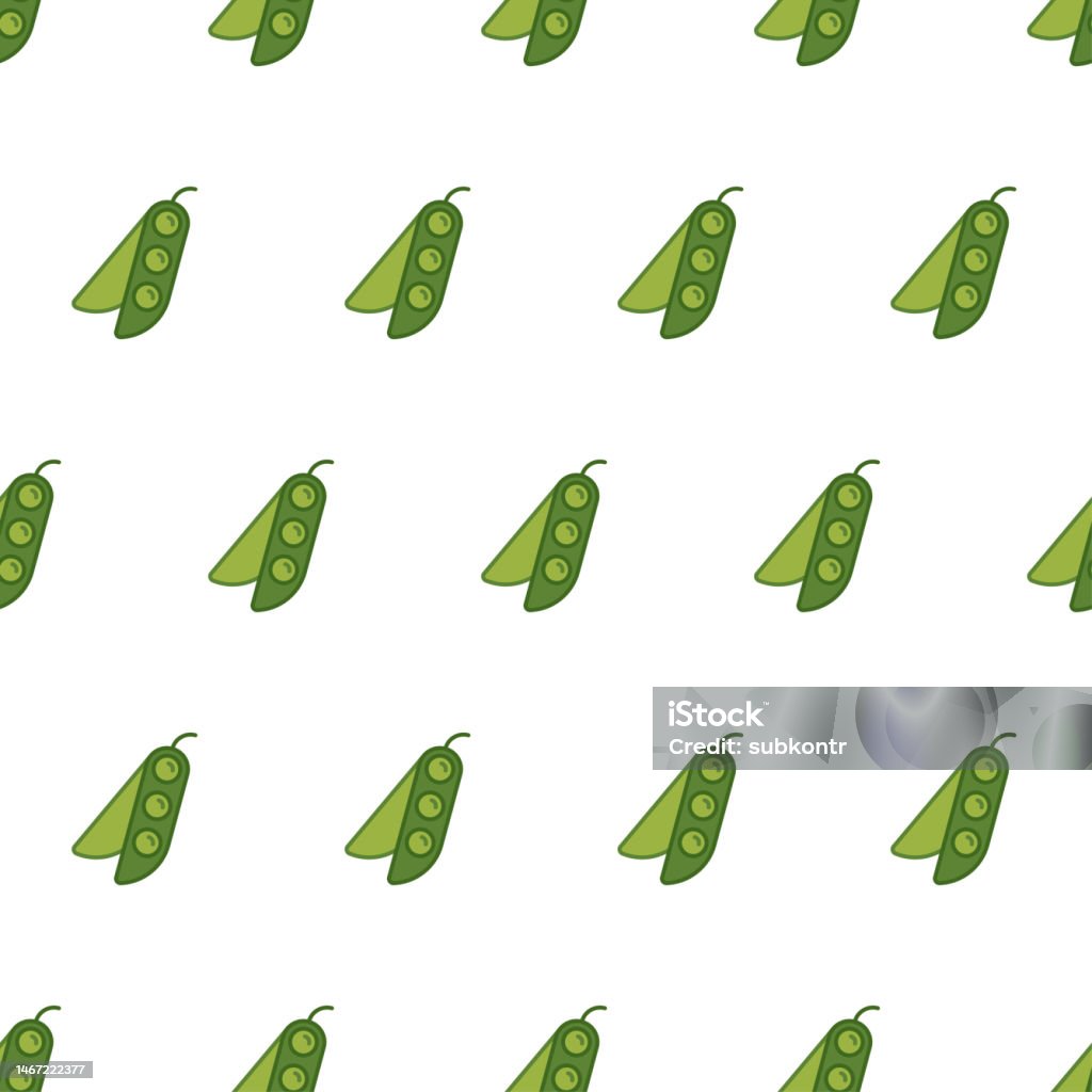 Pea Size Pattern Seamless Vector Pattern With Green Peas Simple Line Peas With Regular ...