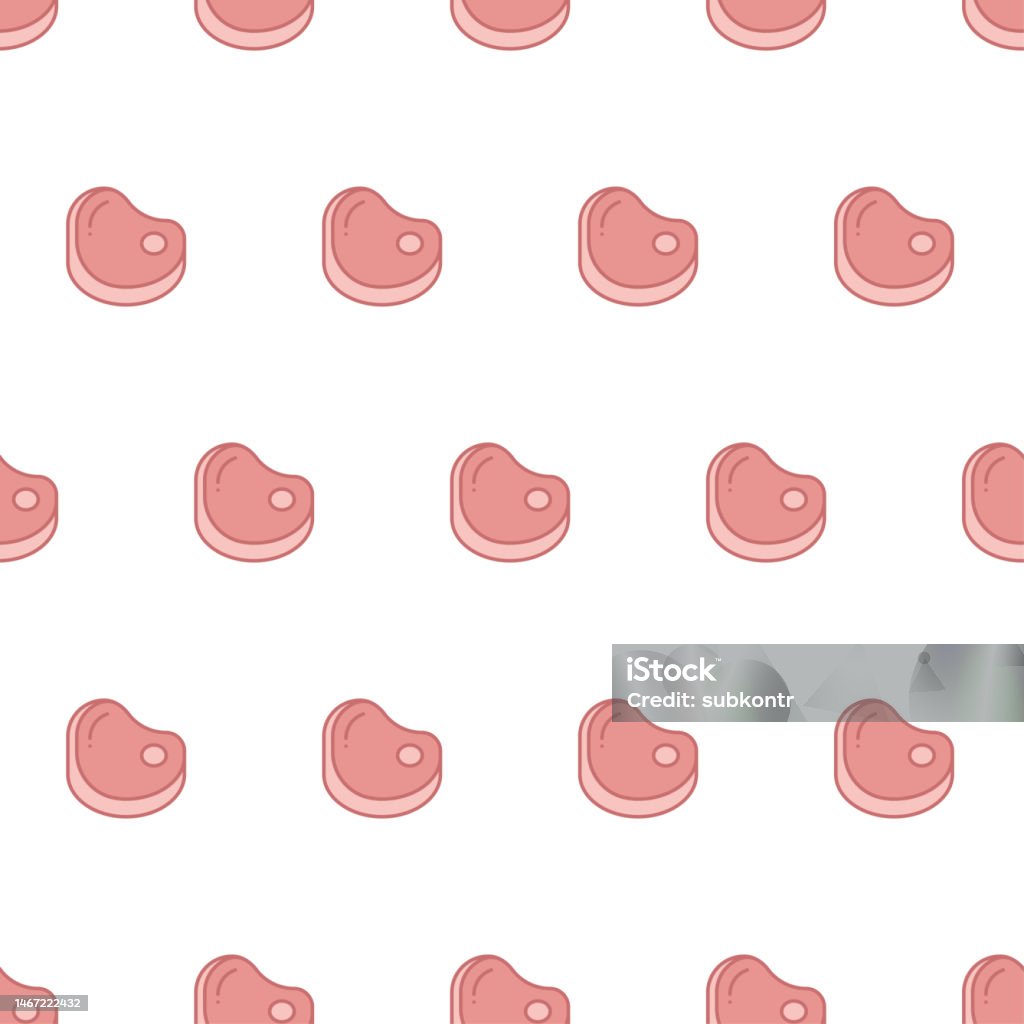 Beef Vector Pattern Pattern With Meat Seamless Simple Vector Pattern Stock Illustration ...