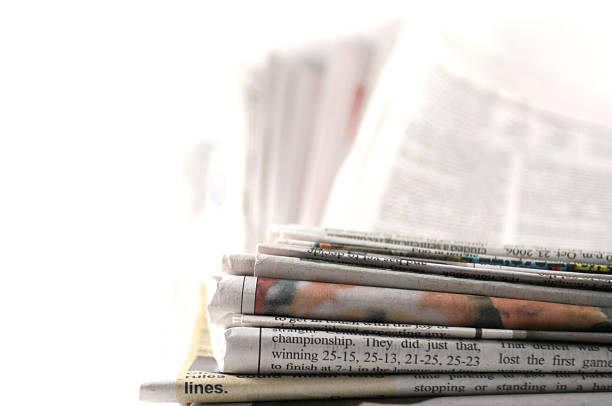 Pile of Newspapers stock photo