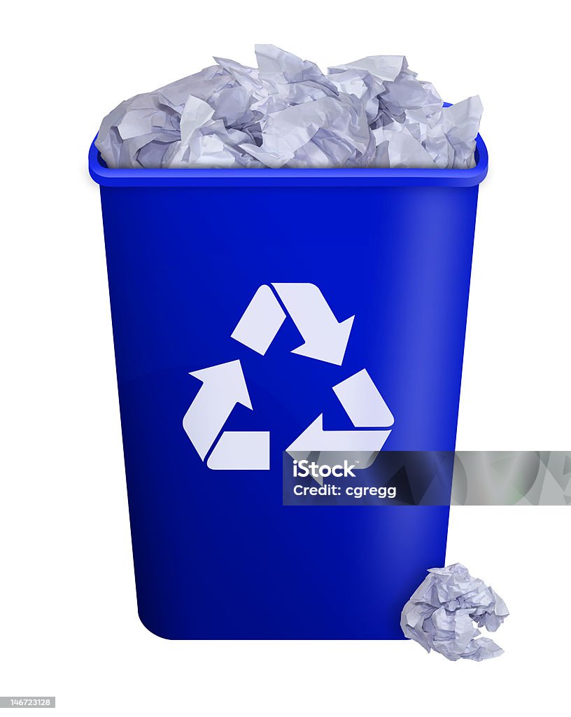 Umfangreiches recycling bin - Lizenzfrei Blau Stock-Foto