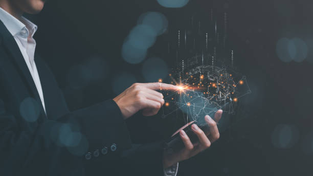 istock a man and virtual icon,modern cyberspace network technology concept,to communicate and connect information through a global society,innovative and scientific ideas,working through high speed internet 1467234786