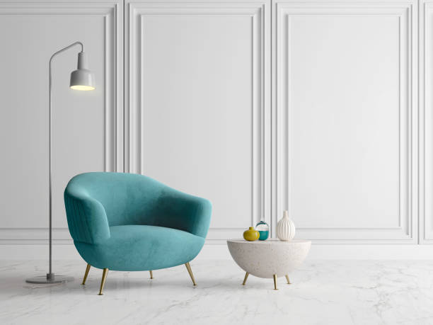 istock Luxury blue armchair in modern classic style interior.3d rendering 1467235312