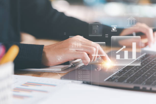 istock Business people read business statistics chart reports, to analyze and improve corporate strategy, manage financial and marketing documents, update annual budget accounts, company growth data. 1467235535