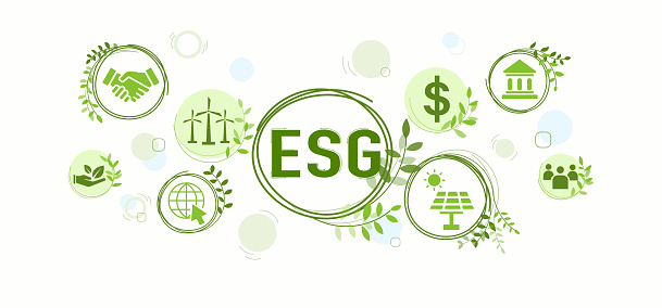 ESG concept icon for business and organization, Environment, Social, Governance and sustainability development concept with venn diagram, vector illustration
