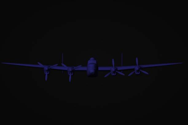 3d illustration. A four -engine heavy English bomber from the Second World War