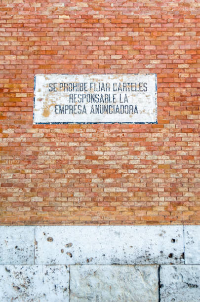 istock Sign on a wall, prohibiting putting up posters 1467241311