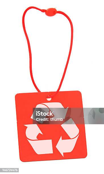 Red Tag With Recycle Symbol Stock Photo - Download Image Now - Advice, Badge, Cardboard