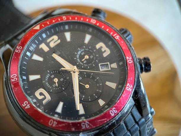 istock Analog wrist watch with complex mechanism and parts 1467244845