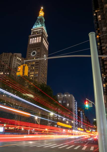istock Illuminated NYC street at night 1467246318