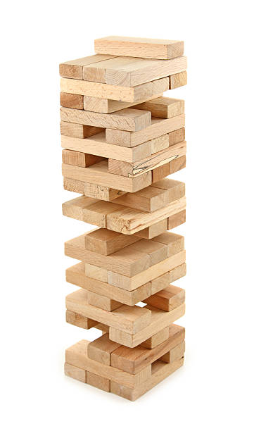 башня игра - wood toy block tower стоковые фото и изображения