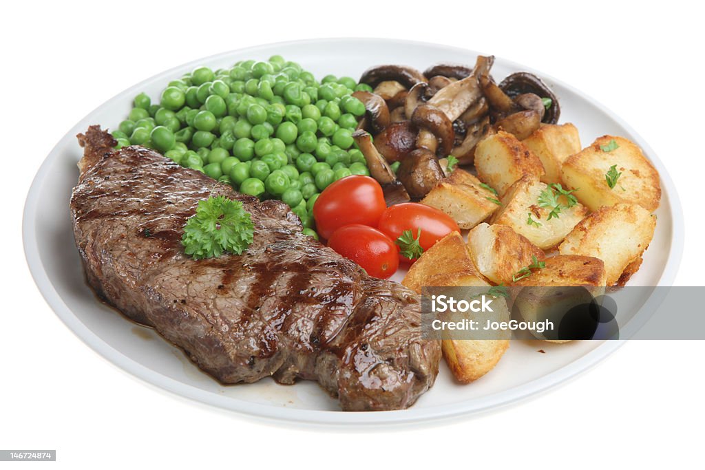 Sirloin Steak-Abendessen - Lizenzfrei Angebraten Stock-Foto