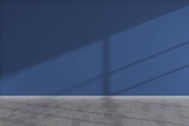 istock 3d rendered illustration of an empty room in blue colors 1467249727